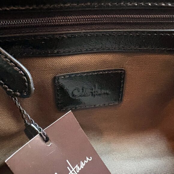 NIB Vintage Cole Haan B+W Houndstooth Calf Hair + Patent Leather Mini Satchel - Picture 8 of 13